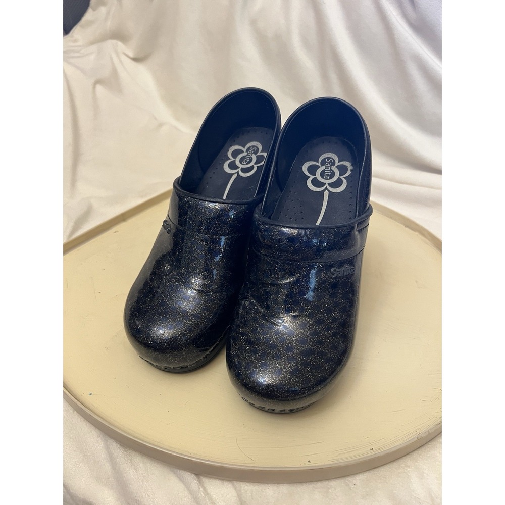 Sanita Original Clogs EU Women's 40 US 9 Black Glitter Professional Nursing Shoe